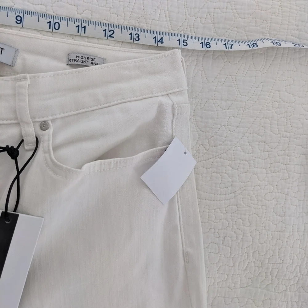 NINE West White High Rise Straight cropped Ankle Pants 6